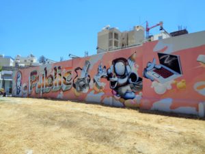 CYPRUS: Streetart Larnaka – Around Grigori Afxentiou – Parking Yard Graffiti and Urban Creations