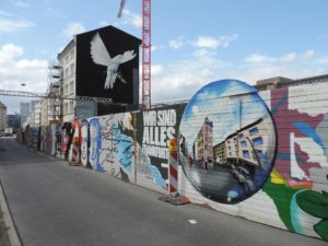 GERMANY: Streetart Frankfurt – Main Yard Construction Fence – COR, OBSKUR87, FUEGO FATAL, SPOT, MOIN, SHOW ONE & TOE ONE
