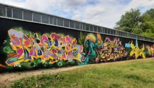 GERMANY: Streetart Berlin – Marzahn – Märkische Allee 181 – Graffiti Wall at the Fire Department