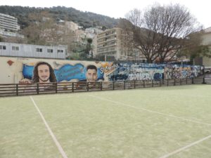 FRANCE: Streetart Nice – Saint Roch – Saint Charles Hall – Sports Court Graffiti Wall