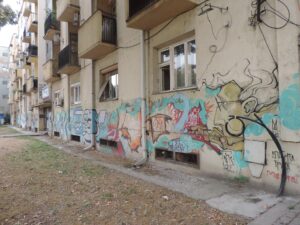 NORTH MACEDONIA: Streetart Skopje – 11th October Wall – Residential Graffiti Spray Space