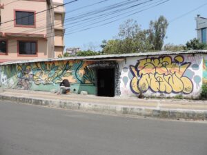 NEPAL: Kathmandu – Streetart Buddhanagar – Babarmahal Snooker House Graffiti Wall