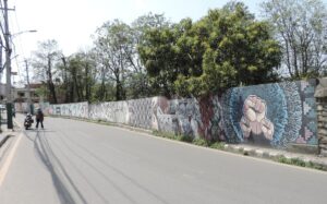 NEPAL: Lalitpur – Chakupat – Mitra Graffiti Wall – Urban Art Gallery at Dhantil Marg